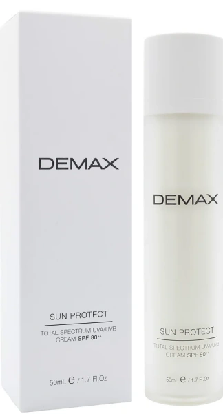 Антиоксидантний сонцезахисний водостійкий крем зволожувач SPF 80 / Demax