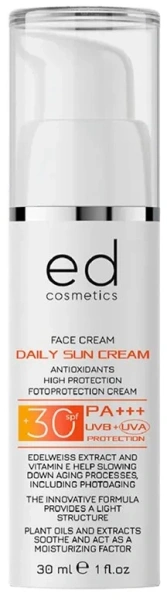 Денний сонцезахисний крем із SPF 30 / DAILY SUN CREAM SPF 30 / ED Cosmetics