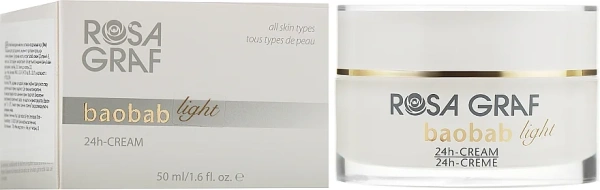 Легкий крем, Що Омолоджує, з екстрактом плодів БАОБАБА і Q10 / BAOBAB light 24h-CREAM / Rosa Graf купить
