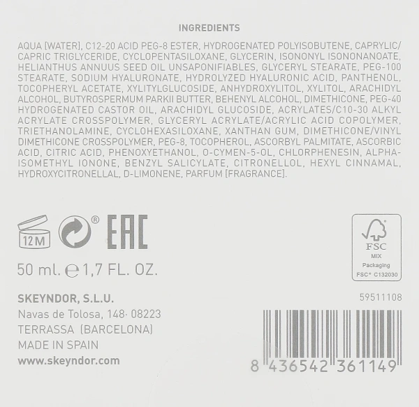 Интенсивный увлажняющий крем (для сухой и очень сухой кожи) / Power Hyaluronic intensive moisturising cream / Skeyndor купить