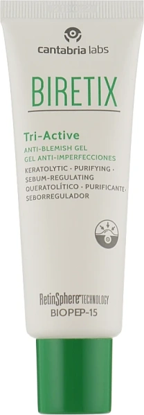Гель три-актив для кожи с акне Biretix / BIRETIX TRI ACTIVE GEL / Cantabria Labs купить