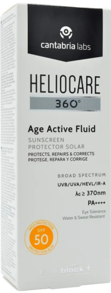 Антивіковий фотозахисний флюїд / Heliocare 360 ​​Age Active Fluid Sunscreen SPF 50 / Cantabria Labs