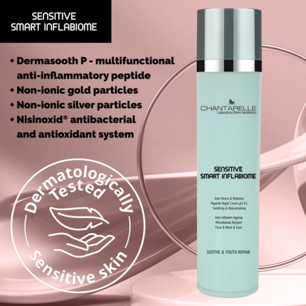 Пептидний нічний крем для чутливої ​​шкіри / Anti-Stress & Redness Peptide Night Cream pH 4.5 / Chantarelle купить