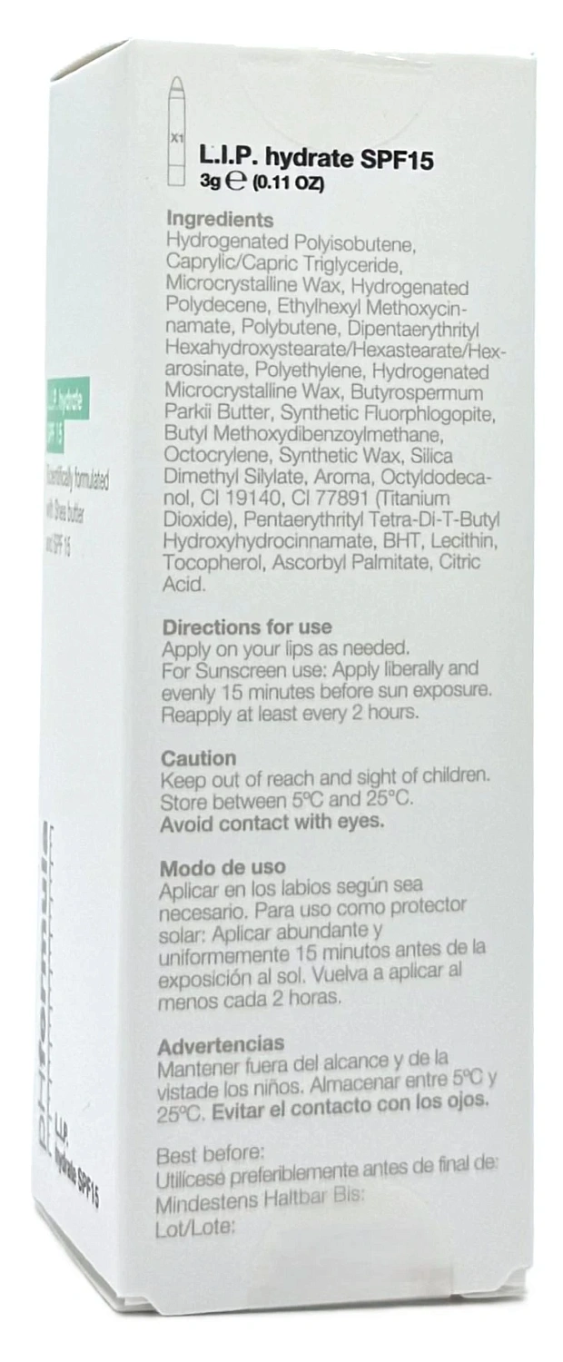 Увлажняющее средство для губ УФ 15 /  LIP hydrate SPF15  / pHformula