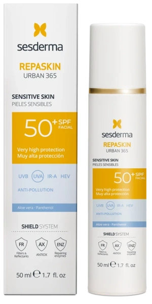 Сонцезахисний крем SPF 50+ для чутливої ​​шкіри / Repaskin Urban 365 Sensitive Skin SPF 50+ / Sesderma