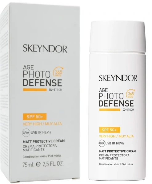 Матуючий захисний крем SPF 50+ / Matt protective cream SPF 50+ Age Photo Defense / Skeyndor