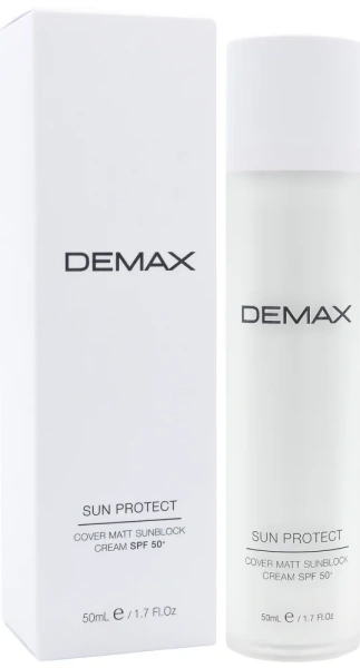Сонцезахисний матуючий крем санблок з тоном SPF 50 / Demax
