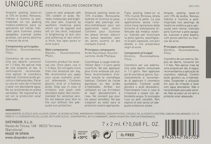 Концентрат обновляющий пилинг / Uniqcure Renewal peeling concentrate / Skeyndor купить