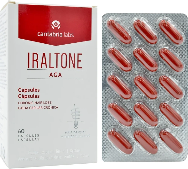 Капсули для боротьби з хронічною втратою волосся /  IRALTONE AGA Capsules / Cantabria labs