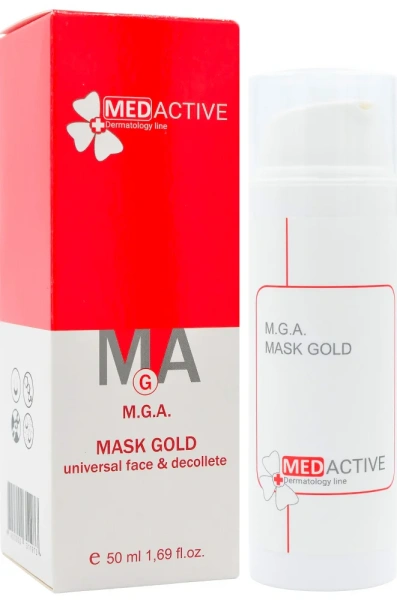 Універсальна маска Gold для обличчя та декольте / M.G.A. MASK GOLD universal face & decollete ph – 6,8 /  Medactive купить
