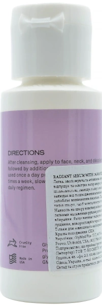 Сироватка з мигдальною кислотою 1% / Radiant Serum with 1% Mandelic Acid / GlyMed Plus купить