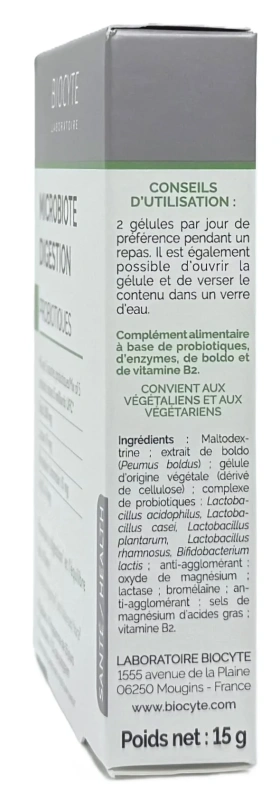 Сприяє травленню та балансу флори / MICROBIOTE DIGESTION / Biocyte купить