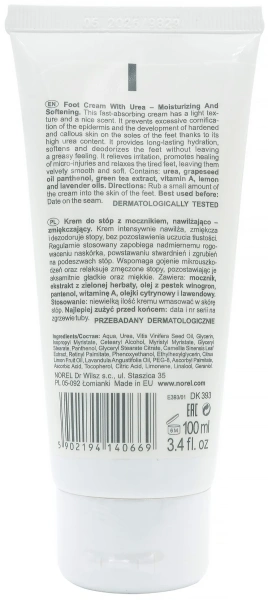 Зволожуючий і пом'якшувальний крем для ніг із сечовиною / Moisturizing and softening foot cream with urea / Norel купить