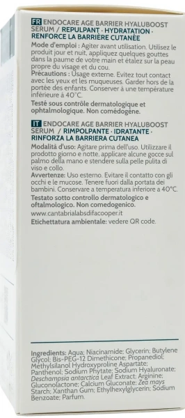 Антивікова зволожуюча сироватка для обличчя / Endocare Hyaluboost Age Barrier Serum / Cantabria Labs купить