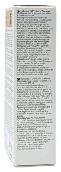 Сонцезахисний мінеральний крем-флюїд SPF50 для чутливої шкіри Heliocare 360º / HELIOCARE 360º MINERAL TOLERANCE FLUID SPF50 / Cantabria Labs купить