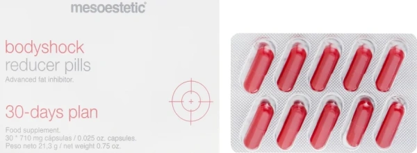 Капсули для комплексного поліпшення стану шкіри тіла Shock / Bodyshock Reducep pills 30 days plan / Mesoestetic купить