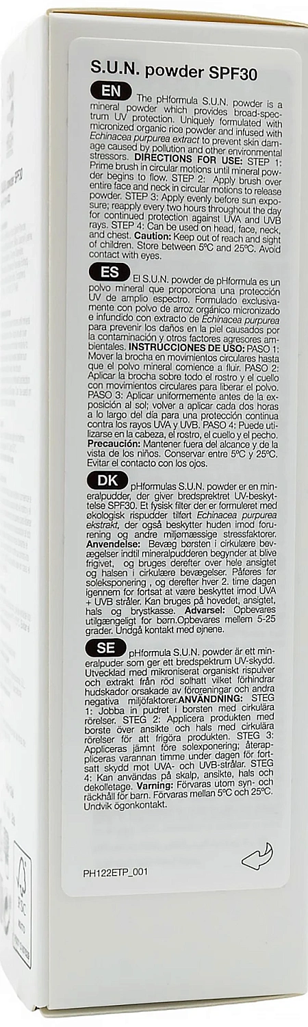 Солнцезащитная пудра / S.U.N. powder SPF 30 / pHformula