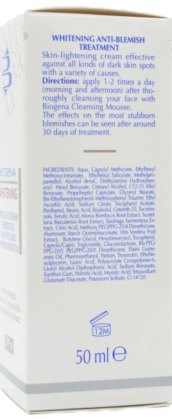Крем осветляющий против пигментных пятен SPF20 / WHITENING / Biogena купить