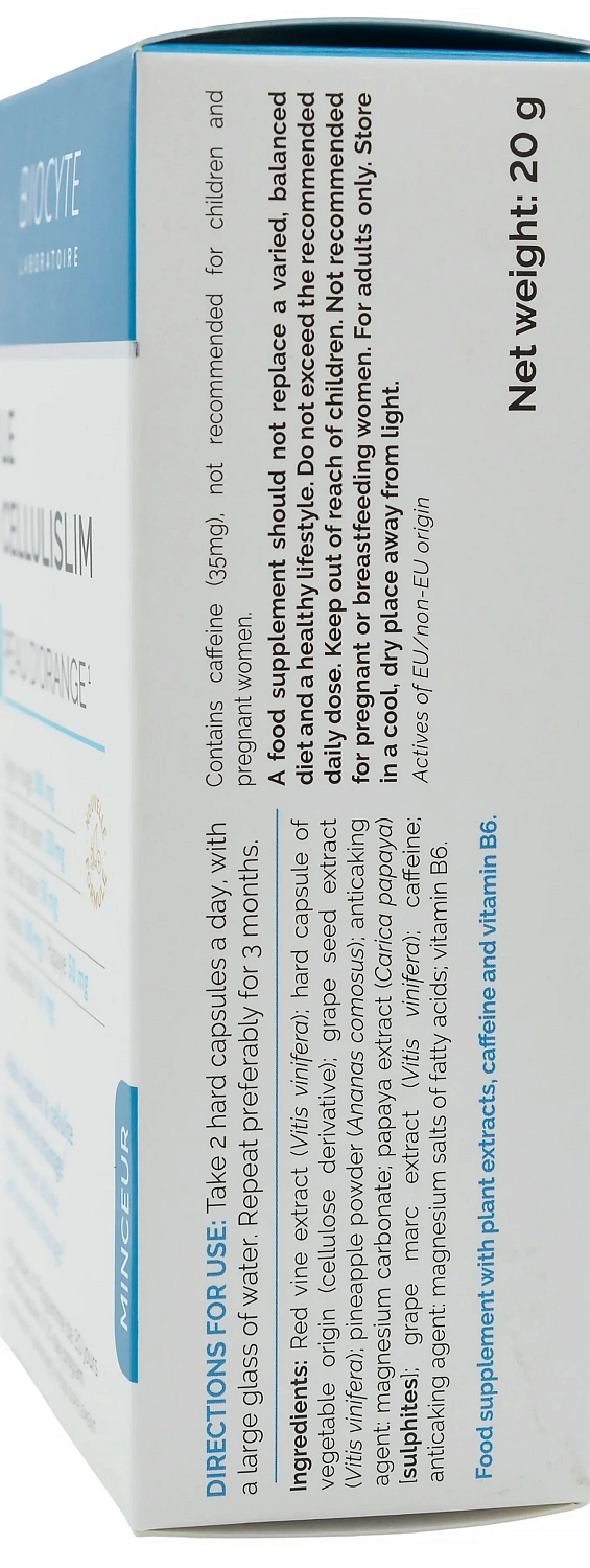 Поддержка при терапии целлюлита / LE CELLULISLIM, 40 gelules / Biocyte