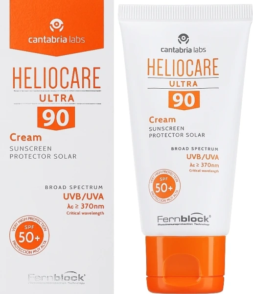 Сонцезахисний крем SPF90+ для нормальної та сухої шкіри Heliocare / HELIOCARE ULTRA CREAM SPF90+ / Cantabria Labs