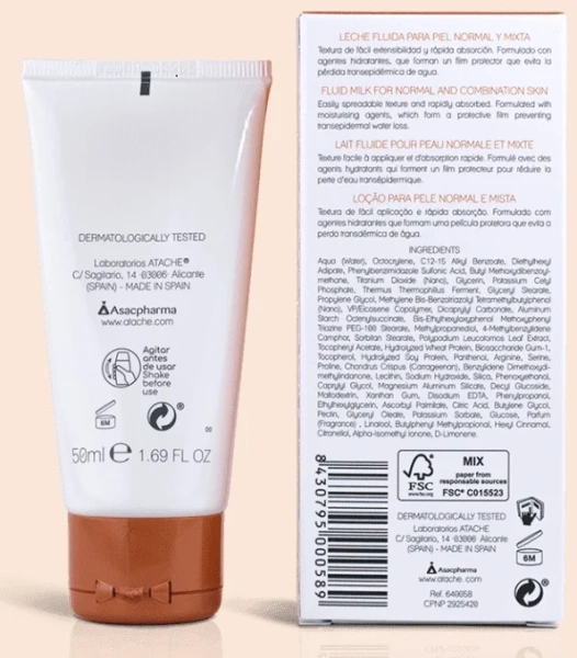 Омолоджуючий сонцезахисний флюїд для обличчя / BE SUN SPF50 + Fluid / Atache купить