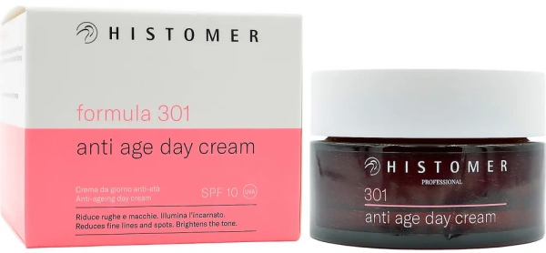 Антивіковий денний крем / 301 ANTI AGE DAY CREAM SPF 10 / Histomer