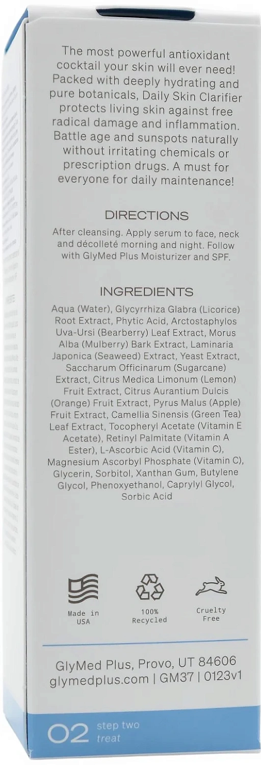 Осветляющая сыворотка для лица / Daily Skin Clarifier / GlyMed Plus