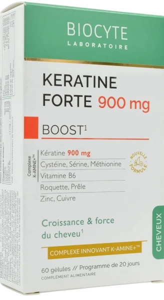 Зміцнює та допомагає відростити довжину волосся / KERATINE FORTE 900MG BOOST PACK K-Amine / Biocyte купить