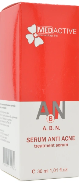 Протизапальна сироватка anti-acne / А. B. N. SERUM ANTI ACNE treatment serum ph – 4.5 (АП +) /  Medactive купить