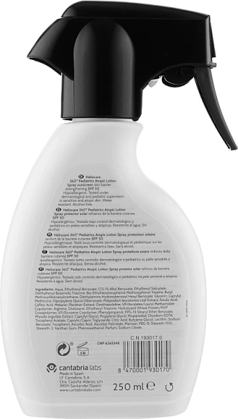 Детский солнцезащитный лосьон для атопической кожи SPF50 Heliocare 360º Pediatrics / HELIOCARE 360º Pediatrics ATOPIC LOTION Spray SPF50 / Cantabria Labs купить
