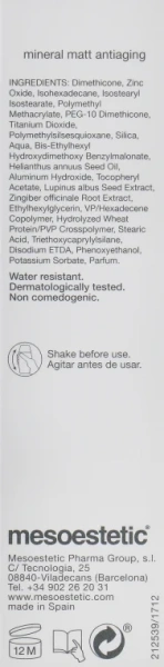 Мінеральна матуюча антивікова сироватка / Mineral matt antiaging fluid SPF50 Mesoestetic купить