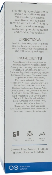 Увлажняющий крем для лица с витамином С / Vitamin C Cream / GlyMed Plus купить