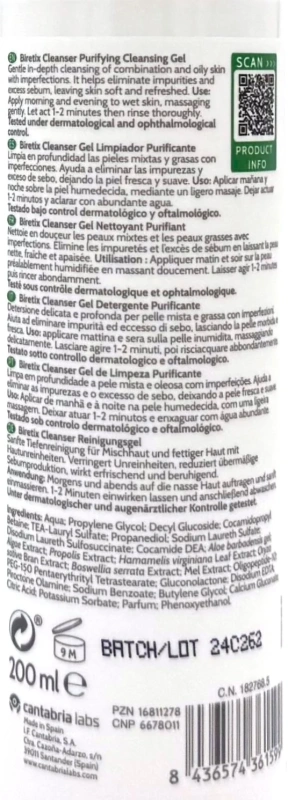 Очищаючий гель для шкіри з акне Biretix / BIRETIX CLEANSER / Cantabria Labs купить