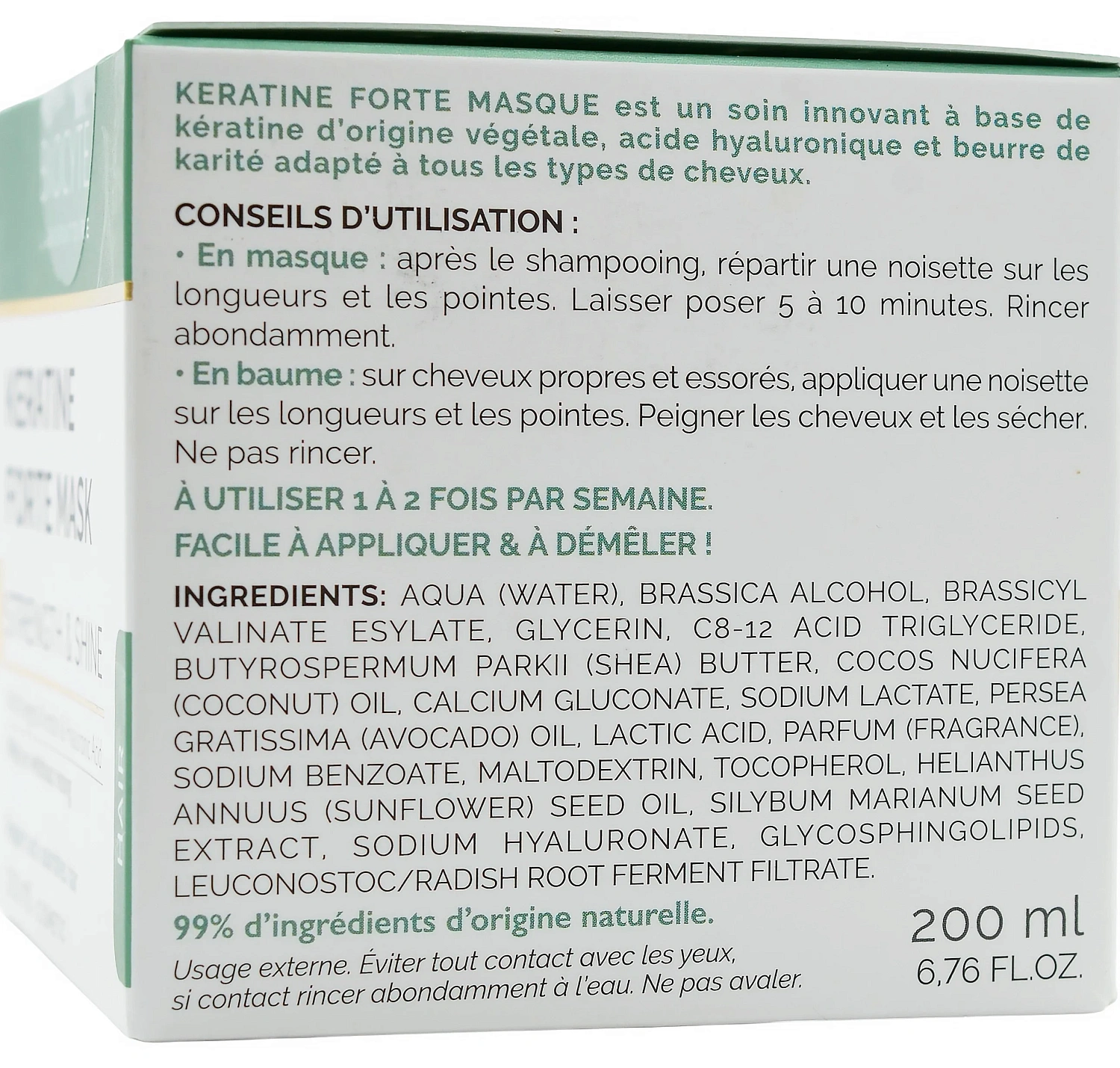 Маска для волосся з кератином / KERATINE FORTE MASQUE / Biocyte