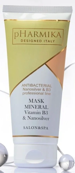 Мінеральна маска, поросужаюча, з вітаміном В3 і наносеребром / Mask Mineral Vitamin B3 & Nanosilver / pHarmika