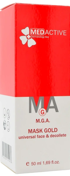 Універсальна маска Gold для обличчя та декольте / M.G.A. MASK GOLD universal face & decollete ph – 6,8 /  Medactive купить
