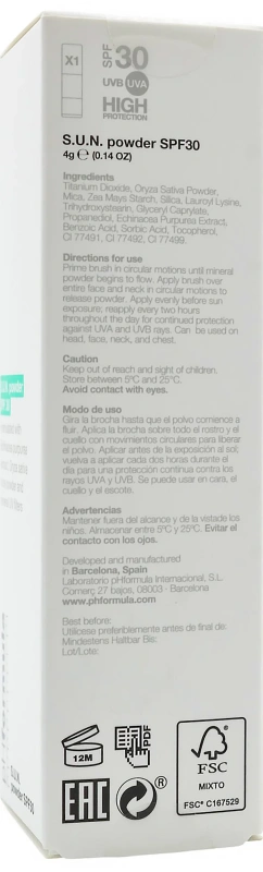 Солнцезащитная пудра / S.U.N. powder SPF 30 / pHformula купить