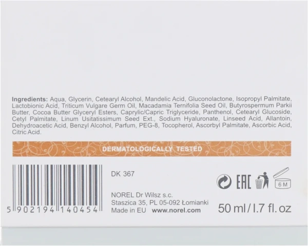 Осветляющий и лифтингирующий крем с миндальной кислотой / Mandelic Acid – Lightening and smoothing cream with mandelic acid / Norel купить
