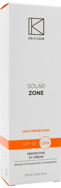 Сонцезахисний зволожуючий СС-крем з тоном SPF50+ / Solar Zone protective CC cream SPF50+ / Dr.Kadir купить