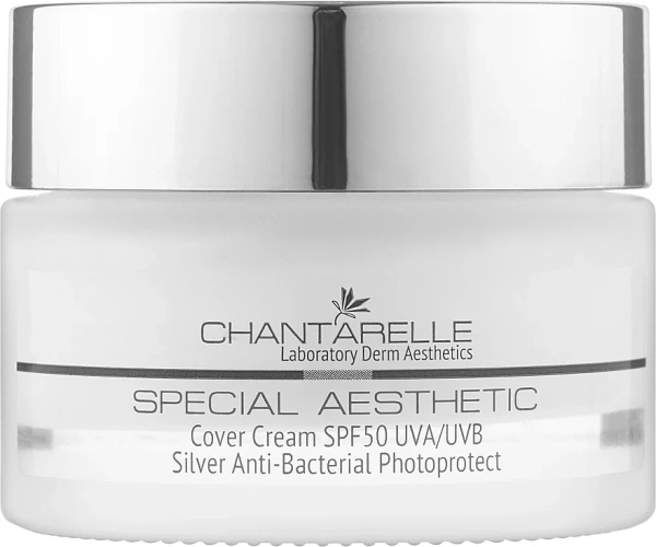 Антбактеріальний крем з сріблом / Cover Cream SPF50 UVA / UVB Silver Anti-Bacterial Photoprotect / Chantarelle купить