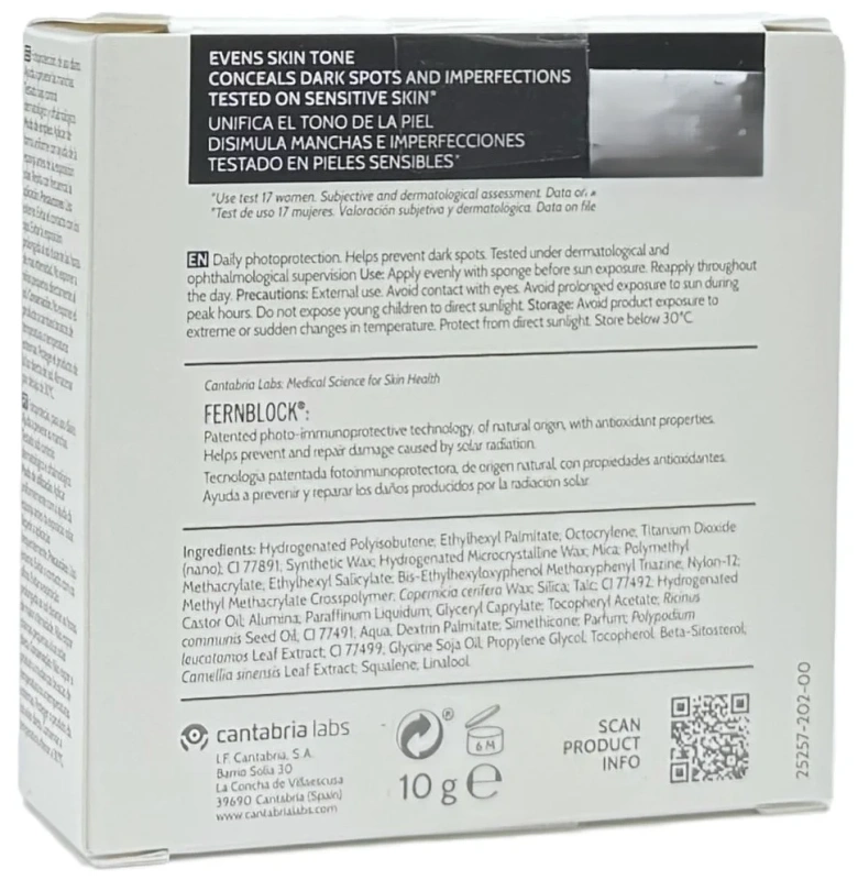 Сонцезахисна компактна пудра з тоном для комбінованої шкіри / HELIO 360 OIL-FREE COMPACT / Cantabria Labs купить