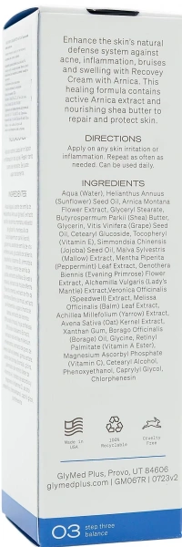 Успокаивающий крем с арникой / Recovery Cream with Arnica / GlyMed Plus купить