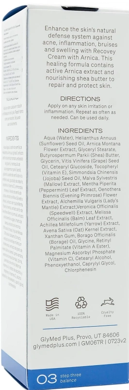 Успокаивающий крем с арникой / Recovery Cream with Arnica / GlyMed Plus купить