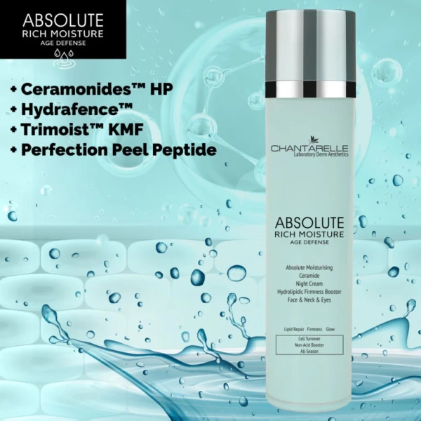 Нічний крем з керамідами для обличчя та очей / Absolute Moisturising CERAMIDE Night Cream HYDROLIPIDIC FIRMNESS BOOSTER Face & Neck & Eyes / Chantarelle купить
