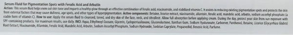 Сыворотка-флюид от пигментных пятен с феруловой кислотой и арбутином / Anti-Pigmentation Serum-Fluid with Ferulic Acid and Arbutin / pHarmika купить