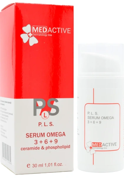 Відновлююча сироватка омега 3+6+9 / P. L. S. SERUM OMEGA 3 + 6 + 9 ceramide & phospholipid ph – 5,8 /  Medactive купить