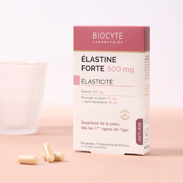 Морской еластин, восстановление упругости кожи / Elastine Forte 500 mg / Biocyte купить