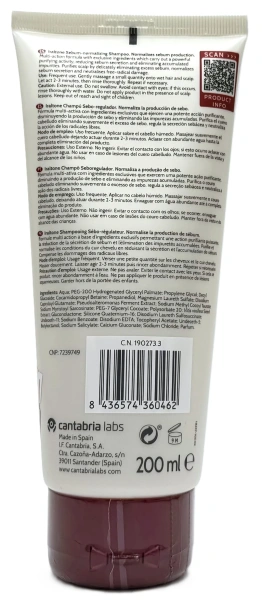 Шампунь себорегулюючий для жирной кожи головы / Iraltone Saboregulating Shampoo / Cantabria labs купить